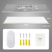 Dimmable LED Mennyezeti Lámpa 100x25cm, 28W Panel Távirányítóval, Memória Funkcióval, 2700K-6500K Állítható Fényerő, Ultravékony Irodai Napp 6