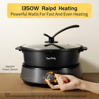 Food Party Elektromos Hotpot 4L - Kétoldalú Osztható Főzőedény 220V/1350W - Fondue Készlet 6 Személyre Elválasztóval 5