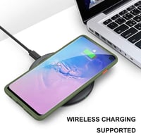 Samsung Galaxy S10 Ütésálló Védőtok - Zöld, Matt Átlátszó Hátlappal 7