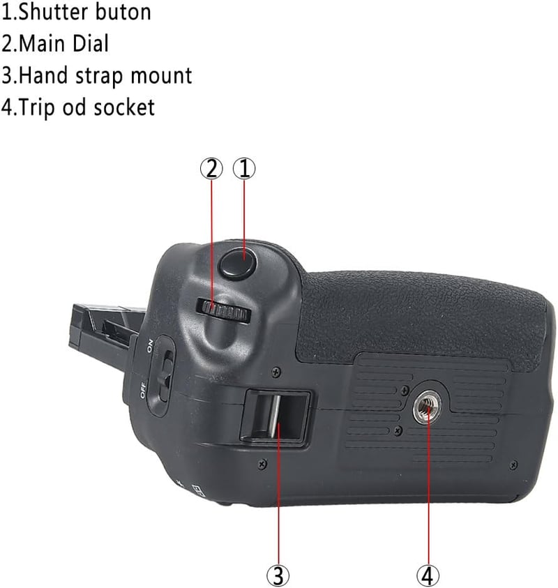 DSTE Függőleges Akkumulátor Markolat Canon EOS 760D 750D IX8 T6S T61 DSLR Fényképezőgéphez - Automatikus Akkuváltás, BG-E18 Kompatibilis