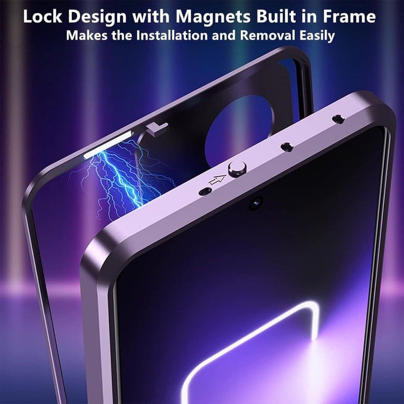 Realme GT 3 Mágneses Tok Kameravédelemmel - Lila