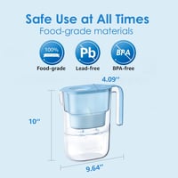 Waterdrop Elfin 2,5L-es Vízszűrő Kancsó Kék, 3 Havi Szűrővel, Vízkőmentesítő 3