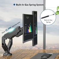 BONTEC Dupla Monitortartó Kar 13-27 Colos LED LCD Képernyőkhöz, Gázrugós, Állítható, Forgatható VESA Konzol, C-Bilinccsel, 6,5 kg Teherbírás 7