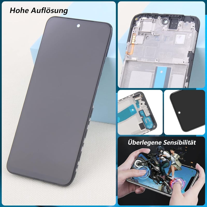 RongZy Xiaomi Redmi Note 11 LCD Kijelző és Érintőpanel Csere Kerettel - Fekete Színben, Szerelő Eszközökkel, Kompatibilis 2201117TG/TI/TY/TL