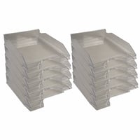 Exacompta ECOTRAY 12327D A4+ ladica za spise, 34x25x6,5 cm, prozirno siva, uredska ladica koja se može slagati jedna na drugu, set od 8 komada 2