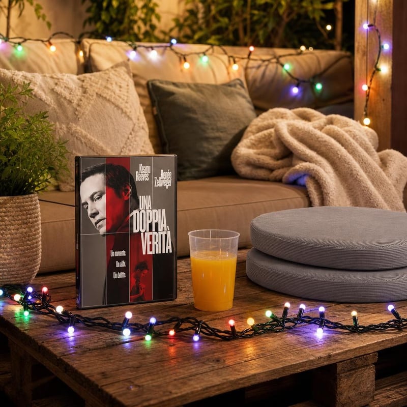 Filmski set za kućno kino: DVD + 40 čaša + 2 jastuka + 21 m LED lampica