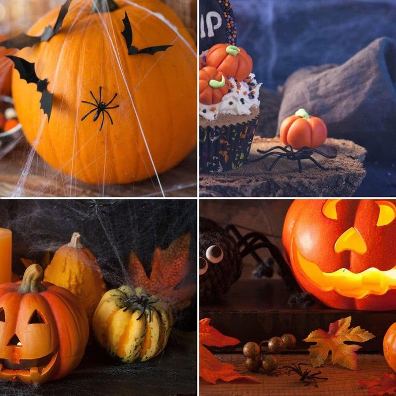 Ijesztő Halloween Pók Dekoráció Szett 60db - Otthoni, Kerti Kellék