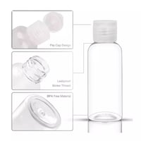Generisch 6 db 100 ml Utazó Flakon Szett - Átlátszó Műanyag Utántölthető Tárolók Repülőútra, Kézipoggyászba, Kozmetikumokhoz, Tusfürdőhöz, F 2