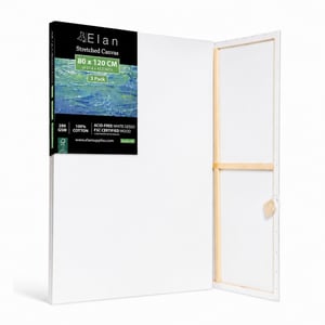 Elan napeto slikarsko platno 80x120 cm, 100% pamuk 280 g/m², bijeli gesso premaz, okvir od FSC certificiranog drva, za početnike i napredne — set od 2 komada