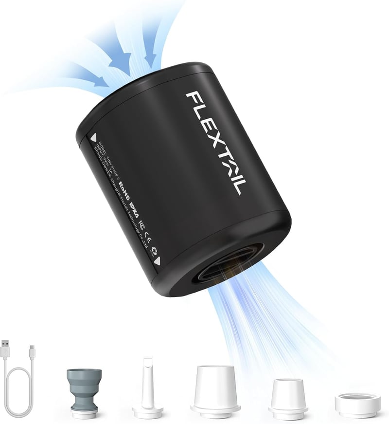 FLEXTAILGEAR Tiny Pump 2.0 - Hordozható USB-C Elektromos Légpumpa Matracokhoz, 4kPa