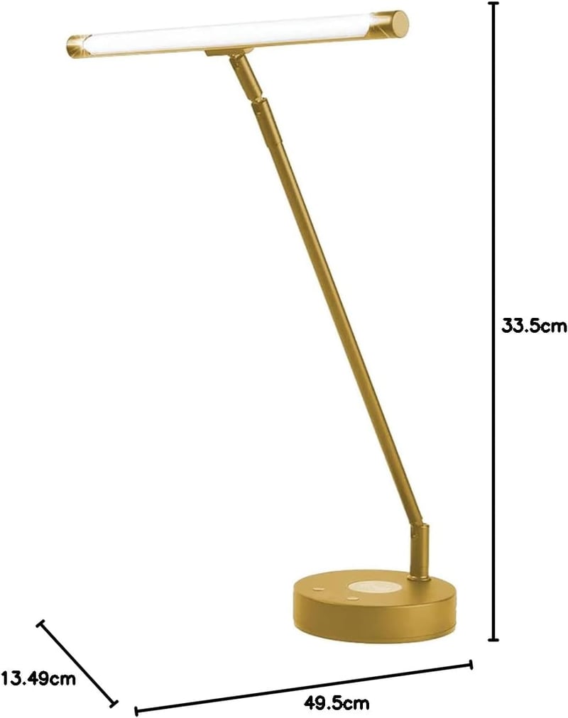 BootyBay IN78LEDKLG1 Alumínium Zongoralámpa 78 LED-del - Asztali Lámpa Vezeték Nélküli Töltéssel, Fényerőszabályzóval, USB-A Porttal, Matt A