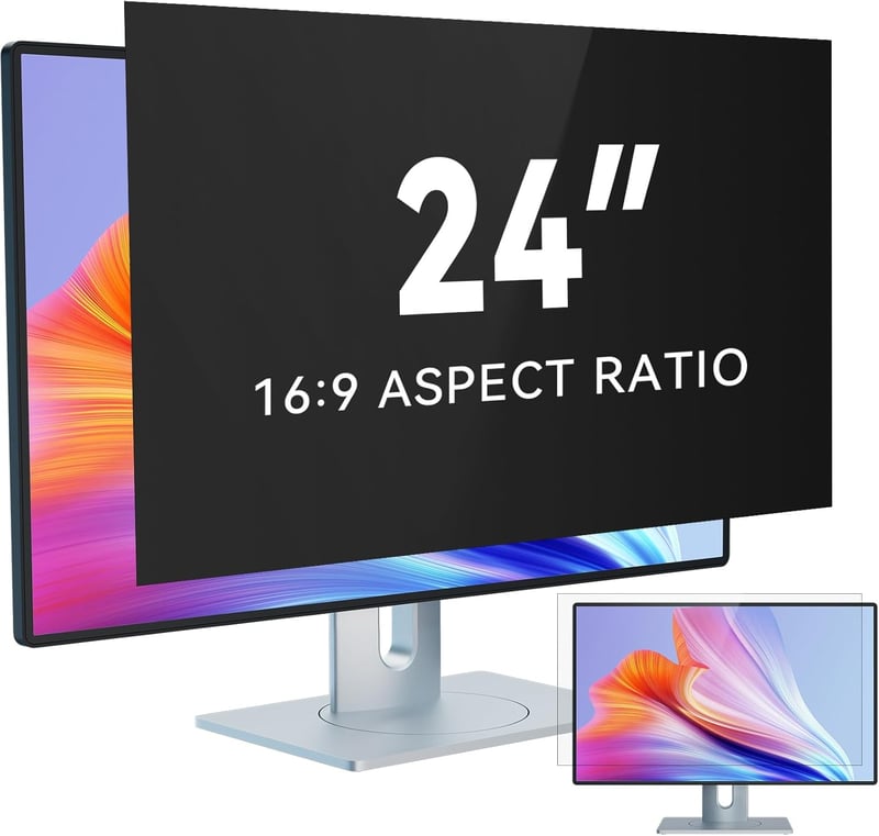 IPROKKO 24" Monitor Betekintésvédelmi Szűrő 16:9 Képarányú Képernyőkhöz - Kékfény és Tükröződésgátló Védőfólia HP Dell Acer Lenovo Asus Moni