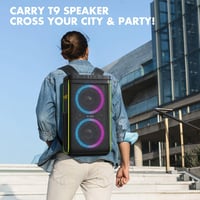 W-KING Hordozható Utazótáska T9 Bluetooth Hangszóróhoz - Fekete Védőtok Kültéri Hangszórókhoz, Bulikhoz és Tároláshoz 2