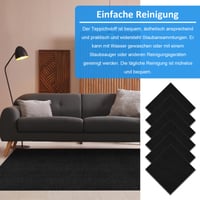 Samolepiace kobercové štvorce CAAGGMM, 10 ks, 30x30 cm, umývateľné kobercové dlaždice, čierne, do domácnosti a kancelárie 6