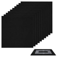 Samolepiace kobercové štvorce CAAGGMM, 10 ks, 30x30 cm, umývateľné kobercové dlaždice, čierne, do domácnosti a kancelárie 1