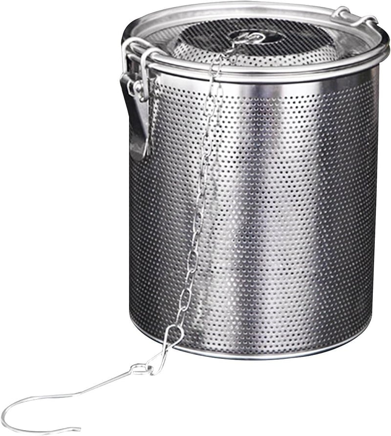 Rozsdamentes acél teaszűrő hosszú lánccal, 14 cm-es