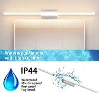 Klighten LED Fürdőszobai Tükörvilágítás 90 cm 20W IP44 Meleg Fehér 3000K Fali Lámpa Érintőkapcsolós 1300 Lumen Alumínium Modern 4
