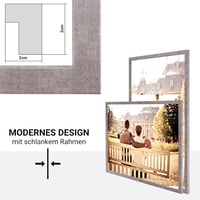 CABBEL 40 x 60 cm Szürke (Beton) MDF Képkeret Szett - 3 db Törhetetlen Plexi Üveggel, Modern Fotókhoz, Képekhez, Falra Akasztható 6