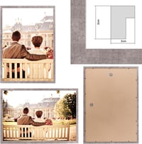 CABBEL 40 x 60 cm Szürke (Beton) MDF Képkeret Szett - 3 db Törhetetlen Plexi Üveggel, Modern Fotókhoz, Képekhez, Falra Akasztható 4