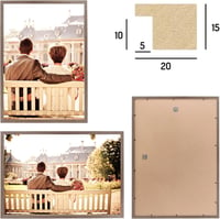 CABBEL 50 x 70 cm-es Képkeret Szett, 2 db Sötét Tölgy Fa Keret Poszterekhez, Fotókhoz, Puzzle-höz, Akril Üveggel, Falra Akasztható 4