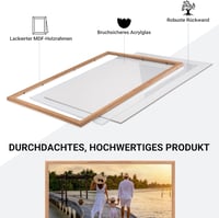 CABBEL 50 x 70 cm-es Tölgyfa Képkeret Szett - 2 db MDF Fa Poszterkerettel, Akrilüveggel, Falra Akasztható Fotókeret Puzzle, Poszter, Dokumen 6