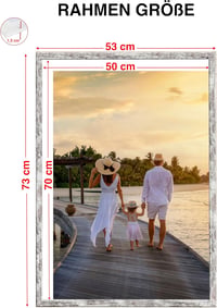 CABBEL Képkeret 2 db 50x70 cm - Nyírfa Keret Akril Üveggel - Dokumentum, Poszter, Puzzle Tartó - Falra Akasztható 4