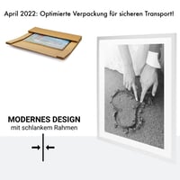 CABBEL Rám na obrazy 60x60 cm, biela MDF, rám na plagáty s akrylovým sklom, rám na puzzle, fotorámik na stenu, rám na dokumenty, koláže a plagáty, 1 ks 4
