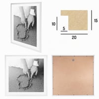 CABBEL Rám na obrazy 60x60 cm, biela MDF, rám na plagáty s akrylovým sklom, rám na puzzle, fotorámik na stenu, rám na dokumenty, koláže a plagáty, 1 ks 5