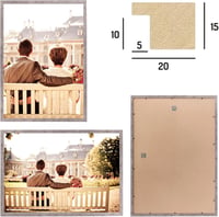 CABBEL Képkeret Szett - 2 db 50 x 70 cm-es Szürke (Beton) MDF Fa Keret Törhetetlen Akril Üveggel 4