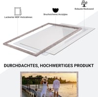 CABBEL Képkeret Szett - 2 db 50 x 70 cm-es Szürke (Beton) MDF Fa Keret Törhetetlen Akril Üveggel 6
