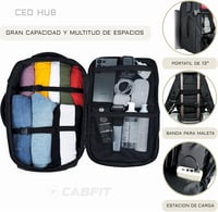 CabFit 40L Utazó Hátizsák Ryanair Vueling Kabin Méret Terjeszthető Fekete 5