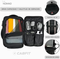 CabFit Nomad Utazási Hátizsák 40x20x25cm Ryanair Vueling Easyjet USB Port Vízálló 5