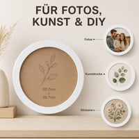 Ramă Foto Rotundă Cabilock 52 cm pentru Puzzle, Ramă de Perete din Lemn Rustic, Ramă Agățătoare pentru Decor Interior, Culoare Aleatorie 6