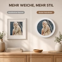 Ramă Foto Rotundă Cabilock 52 cm pentru Puzzle, Ramă de Perete din Lemn Rustic, Ramă Agățătoare pentru Decor Interior, Culoare Aleatorie 9