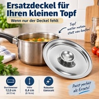 Cabilock Univerzálna pokrievka z nehrdzavejúcej ocele, priemer 12 cm, náhradná pokrievka na panvice a hrnce 6