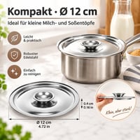 Cabilock Univerzálna pokrievka z nehrdzavejúcej ocele, priemer 12 cm, náhradná pokrievka na panvice a hrnce 7