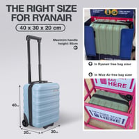 Kabinový kufor Cabin Max Anode 24 l – 40x30x20 cm, ľahký škrupinový kufor na kolieskach so 4 kolieskami a kombinačným zámkom, kompatibilný s Wizz Air a EasyJet 3
