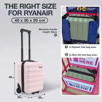 Cabin Max Anode merev héjú ülés alá gurulós kabinbőrönd kézipoggyász Wizz Air 40x30x20 cm 24 L rózsaszín 4