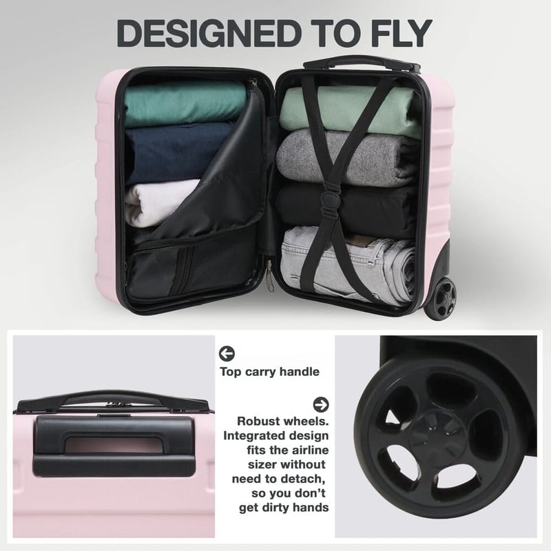 Cabin Max Anode merev héjú ülés alá gurulós kabinbőrönd kézipoggyász Wizz Air 40x30x20 cm 24 L rózsaszín