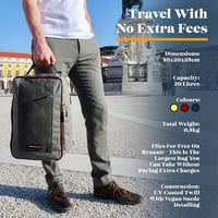 Cabin Max Kézipoggyász Hátizsák 40x20x25 cm Ryanair Wizz Air EasyJet Utazási Táska Manhattan 20L Fekete 5