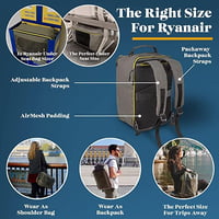Cabin Max Kézipoggyász Hátizsák 40x20x25 cm Ryanair Wizz Air EasyJet Utazási Táska Manhattan 20L Fekete 6