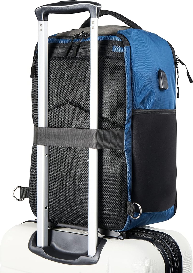Cabin Max Manhattan Kézipoggyász Hátizsák 40x20x25cm USB Porttal - Ryanair, Wizzair, Easyjet Kompatibilis Utazótáska 20L Kék