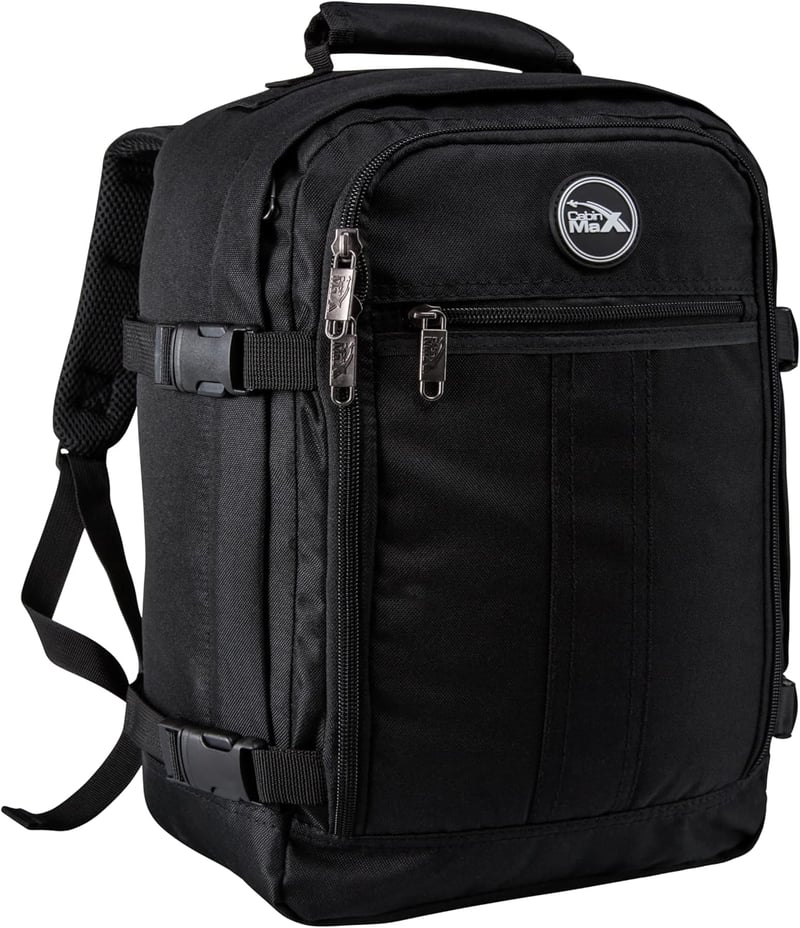 Cabin Max Metz Hátizsák 40x30x20 cm - Kézipoggyász Repülőgépre, Utazótáska Wizz Air és Eurowings Kompatibilis, Újrahasznosított RPET Anyagbó