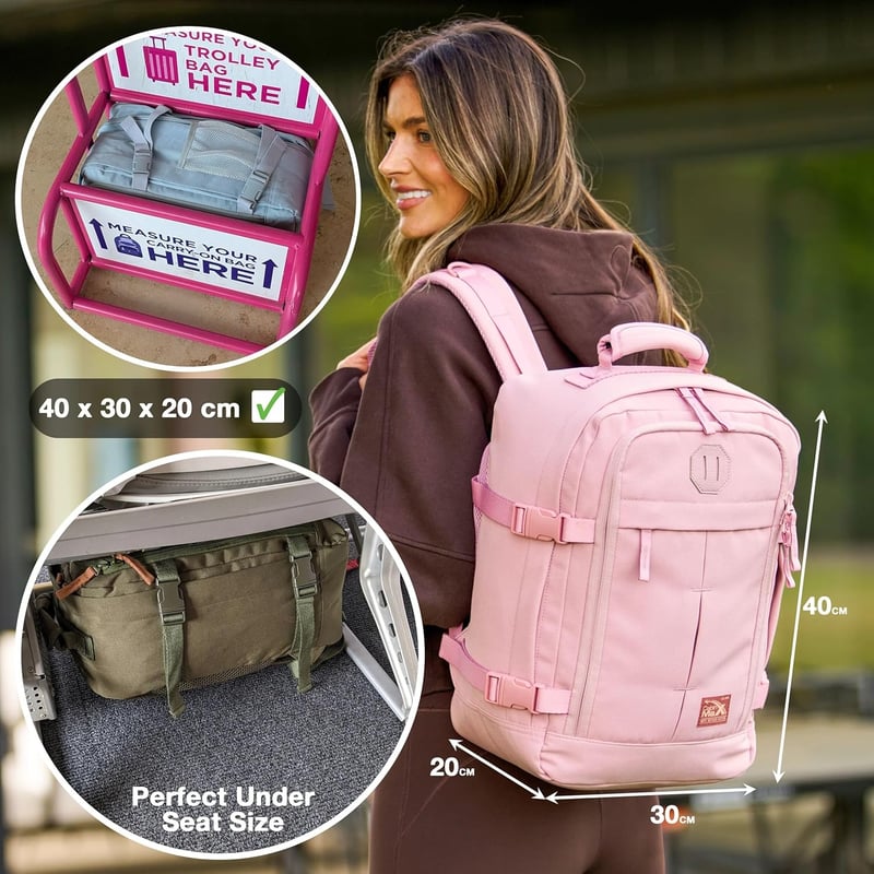 Cabin Max Metz Hátizsák 40x30x20 cm - Kézipoggyász Repülőgépre, Utazótáska Wizz Air és Eurowings Kompatibilis, Újrahasznosított RPET Anyagbó