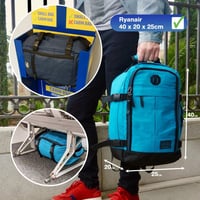 Cabin Max Metz Ryanair Kézipoggyász Hátizsák, 40x20x25 cm, Újrahasznosított RPET Anyagból, Repülőgép Fedélzeti Táska, Utazási Hátizsák 5
