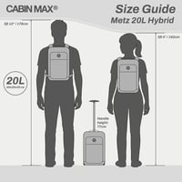Cabin Max Ryanair Fedélzeti Hátizsák 40x20x25cm Utazáshoz Férfiaknak Nőknek 7