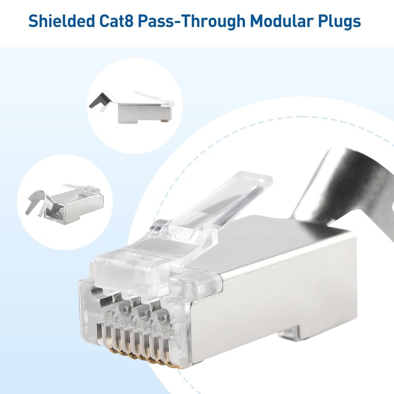Cable Matters 20db Cat8 Cat7 Cat6A RJ45 Csatlakozó 23-24AWG Hálózati Kábel