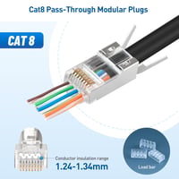 Cable Matters 20db Cat8 Cat7 Cat6A RJ45 Csatlakozó 23-24AWG Hálózati Kábel 2