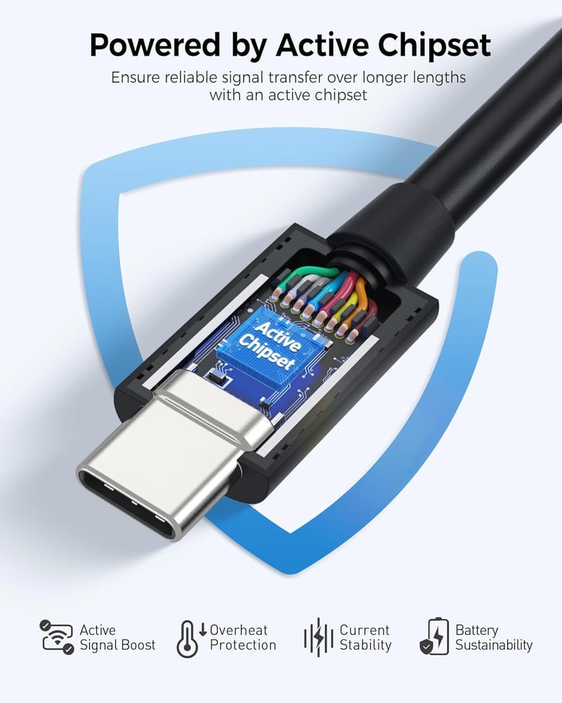 Cable Matters Thunderbolt 4 aktív kábel 2m, 40Gbps, 100W töltés, 8K videó