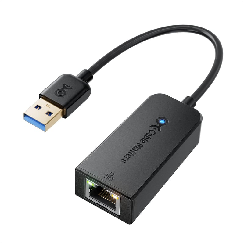 Cable Matters USB 3.0 - RJ45 Gigabit Ethernet Adapter 10/100/1000 Mbps Hálózati Konverter Fekete
